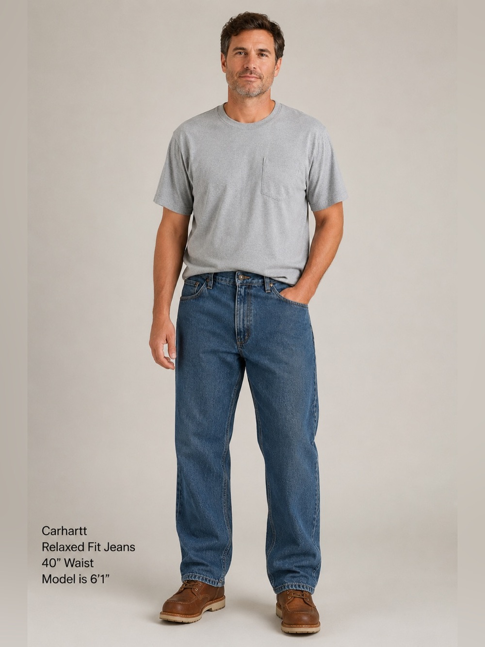 Carhartt Relaxed Fit Jeans Men’s 40x30 Blue Denim Workwear Classic